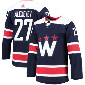 Men's Washington Capitals Alexander Alexeyev Adidas Authentic 2020/21 Alternate Primegreen Pro Jersey - Navy