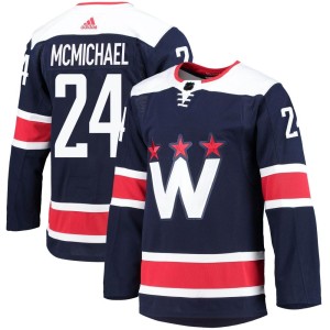 Men's Washington Capitals Connor McMichael Adidas Authentic 2020/21 Alternate Primegreen Pro Jersey - Navy