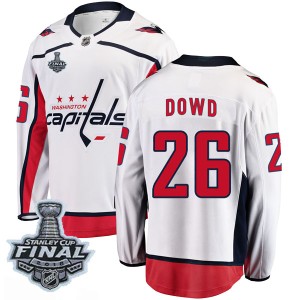Youth Washington Capitals Nic Dowd Fanatics Branded Breakaway Away 2018 Stanley Cup Final Patch Jersey - White