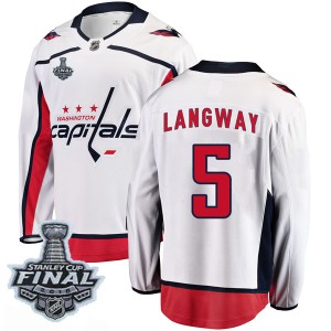 Youth Washington Capitals Rod Langway Fanatics Branded Breakaway Away 2018 Stanley Cup Final Patch Jersey - White