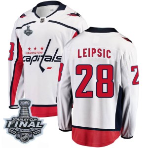 Youth Washington Capitals Brendan Leipsic Fanatics Branded Breakaway Away 2018 Stanley Cup Final Patch Jersey - White