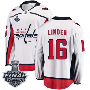 Youth Washington Capitals Trevor Linden Fanatics Branded Breakaway Away 2018 Stanley Cup Final Patch Jersey - White