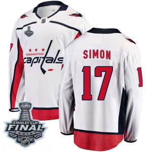 Youth Washington Capitals Chris Simon Fanatics Branded Breakaway Away 2018 Stanley Cup Final Patch Jersey - White