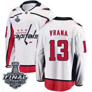 Youth Washington Capitals Jakub Vrana Fanatics Branded Breakaway Away 2018 Stanley Cup Final Patch Jersey - White
