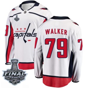 Youth Washington Capitals Nathan Walker Fanatics Branded Breakaway Away 2018 Stanley Cup Final Patch Jersey - White