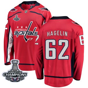 Youth Washington Capitals Carl Hagelin Fanatics Branded Breakaway Home 2018 Stanley Cup Champions Patch Jersey - Red