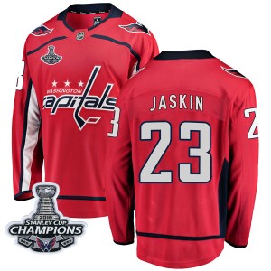 Youth Washington Capitals Dmitrij Jaskin Fanatics Branded Breakaway Home 2018 Stanley Cup Champions Patch Jersey - Red