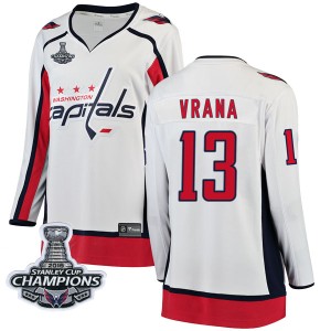 Women's Washington Capitals Jakub Vrana Fanatics Branded Breakaway Away 2018 Stanley Cup Champions Patch Jersey - White