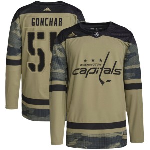 Men's Washington Capitals Sergei Gonchar Adidas Authentic Military Appreciation Practice Jersey - Camo