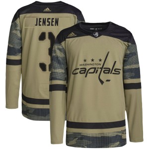 Men's Washington Capitals Nick Jensen Adidas Authentic Military Appreciation Practice Jersey - Camo