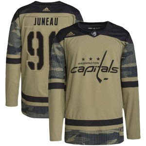 Men's Washington Capitals Joe Juneau Adidas Authentic Military Appreciation Practice Jersey - Camo