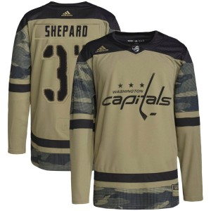 Men's Washington Capitals Hunter Shepard Adidas Authentic Military Appreciation Practice Jersey - Camo