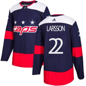 Youth Washington Capitals Johan Larsson Adidas Authentic 2018 Stadium Series Jersey - Navy Blue