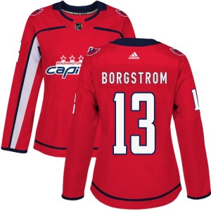 Women's Washington Capitals Henrik Borgstrom Adidas Authentic Home Jersey - Red