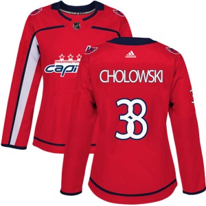 Women's Washington Capitals Dennis Cholowski Adidas Authentic Home Jersey - Red