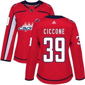 Women's Washington Capitals Enrico Ciccone Adidas Authentic Home Jersey - Red