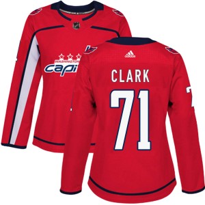 Women's Washington Capitals Kody Clark Adidas Authentic Home Jersey - Red