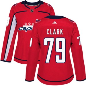 Women's Washington Capitals Chase Clark Adidas Authentic Home Jersey - Red