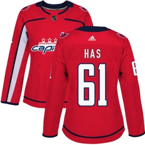 Women's Washington Capitals Martin Has Adidas Authentic Home Jersey - Red