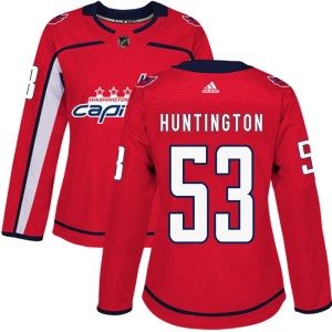 Women's Washington Capitals Jimmy Huntington Adidas Authentic Home Jersey - Red