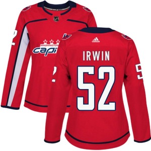 Women's Washington Capitals Matthew Irwin Adidas Authentic Home Jersey - Red