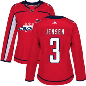Women's Washington Capitals Nick Jensen Adidas Authentic Home Jersey - Red
