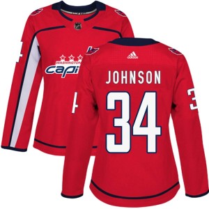 Women's Washington Capitals Brent Johnson Adidas Authentic Home Jersey - Red