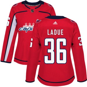 Women's Washington Capitals Paul LaDue Adidas Authentic Home Jersey - Red