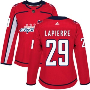 Women's Washington Capitals Hendrix Lapierre Adidas Authentic Home Jersey - Red