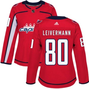 Women's Washington Capitals Nick Leivermann Adidas Authentic Home Jersey - Red