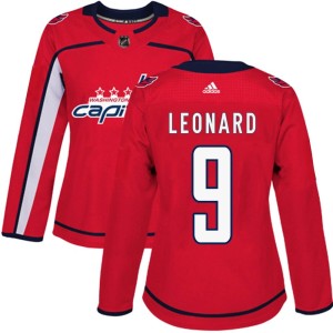 Women's Washington Capitals Ryan Leonard Adidas Authentic Home Jersey - Red