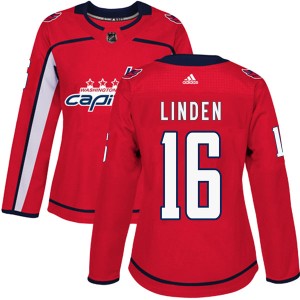 Women's Washington Capitals Trevor Linden Adidas Authentic Home Jersey - Red