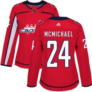 Women's Washington Capitals Connor McMichael Adidas Authentic Home Jersey - Red