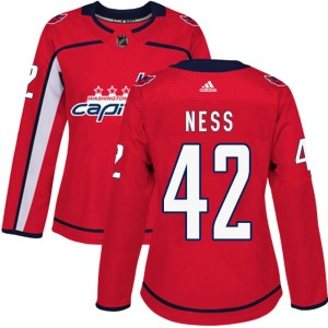 Women's Washington Capitals Aaron Ness Adidas Authentic Home Jersey - Red