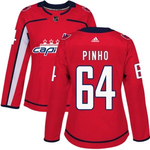 Women's Washington Capitals Brian Pinho Adidas Authentic ized Home Jersey - Red