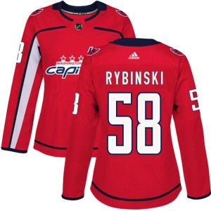 Women's Washington Capitals Henrik Rybinski Adidas Authentic Home Jersey - Red