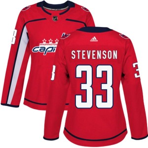 Women's Washington Capitals Clay Stevenson Adidas Authentic Home Jersey - Red