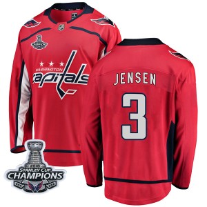 Men's Washington Capitals Nick Jensen Fanatics Branded Breakaway Home 2018 Stanley Cup Champions Patch Jersey - Red