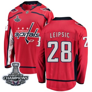 Men's Washington Capitals Brendan Leipsic Fanatics Branded Breakaway Home 2018 Stanley Cup Champions Patch Jersey - Red