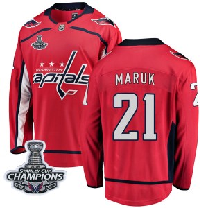 Men's Washington Capitals Dennis Maruk Fanatics Branded Breakaway Home 2018 Stanley Cup Champions Patch Jersey - Red