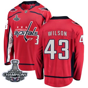 Men's Washington Capitals Tom Wilson Fanatics Branded Breakaway Home 2018 Stanley Cup Champions Patch Jersey - Red