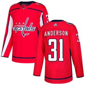 Youth Washington Capitals Craig Anderson Adidas Authentic Home Jersey - Red