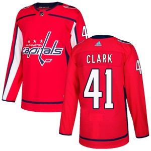 Youth Washington Capitals Chase Clark Adidas Authentic Home Jersey - Red