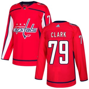 Youth Washington Capitals Chase Clark Adidas Authentic Home Jersey - Red