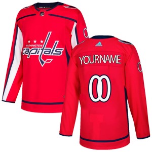 Youth Washington Capitals Custom Adidas Authentic Home Jersey - Red