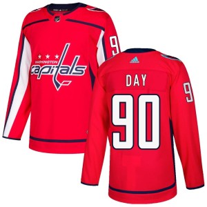 Youth Washington Capitals Logan Day Adidas Authentic Home Jersey - Red