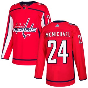 Youth Washington Capitals Connor McMichael Adidas Authentic Home Jersey - Red