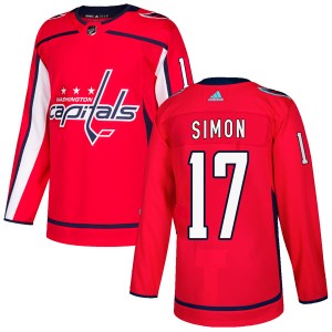 Youth Washington Capitals Chris Simon Adidas Authentic Home Jersey - Red