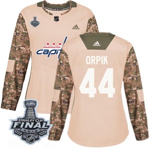 Women's Washington Capitals Brooks Orpik Adidas Authentic Veterans Day Practice 2018 Stanley Cup Final Patch Jersey - Camo