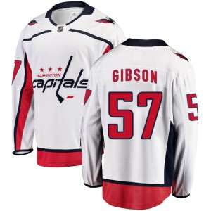 Men's Washington Capitals Mitchell Gibson Fanatics Branded Breakaway Away Jersey - White